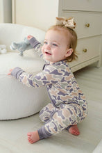 Load image into Gallery viewer, Convertible Bamboo Zip Romper | Camo Cutie