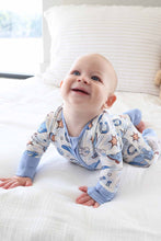 Load image into Gallery viewer, Rodeo Dreams Convertible Bamboo Zip Romper | Blue