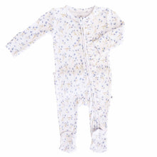Load image into Gallery viewer, Blake's Blooms Bamboo Waffle Ruffle Zipper Footie