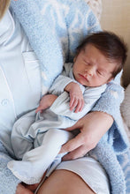 Load image into Gallery viewer, Baby Blue Bamboo Zipper Footie