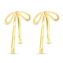 Load image into Gallery viewer, Delicate Long Bow Stud Earrings