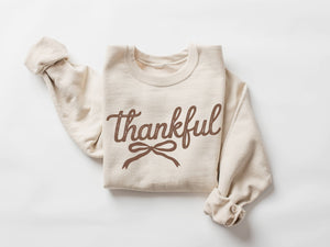 Thankful Bow Crew Neck Sweatshirt