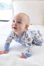 Load image into Gallery viewer, Rodeo Dreams Convertible Bamboo Zip Romper | Blue