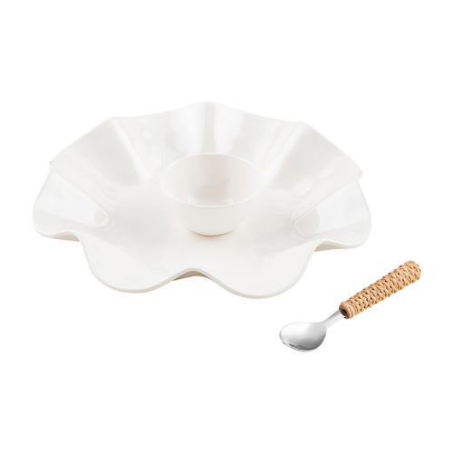 Ruffled Melamine Chip & Dip Set