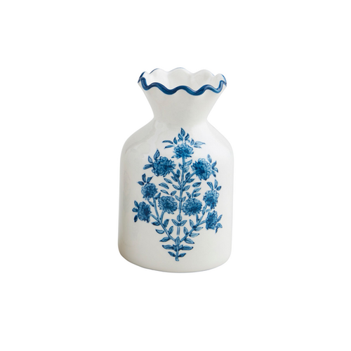 Blue Floral Bud Vase