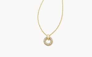 Mikki Pave Gold Pendant Necklace White CZ