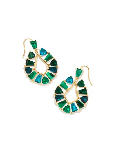 Blair Jewel Earrings Gold Emerald Mix